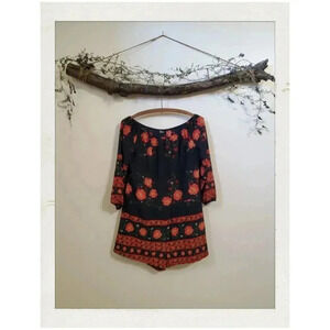 ✨BOGO FREE✨ Floral Off Shoulder Festival Drawstring Short Jumper Romper